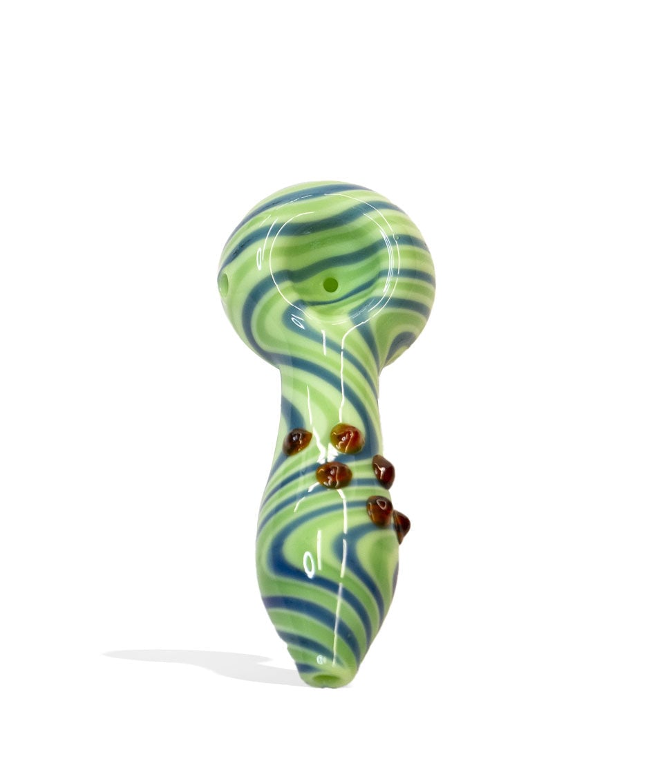6 inch Milky Tubed Hand Pipe with Wig Wag Design glass hand pipe on white background