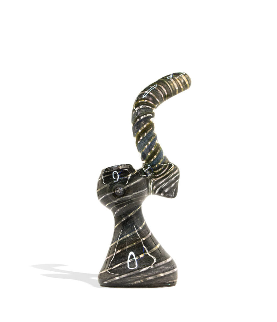 7 inch Art Colored Bubbler glass bubbler pipe on white background