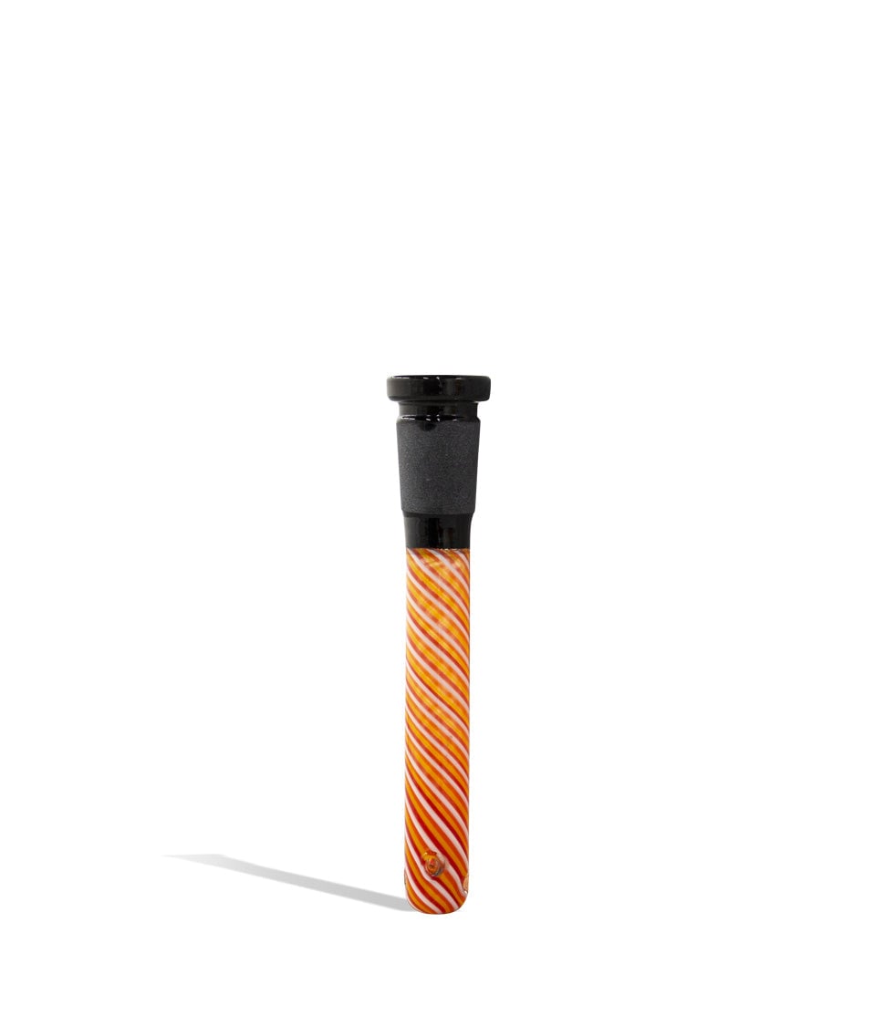 3.5 inch 14mm Downstem with Chromatic Swirl Design glass accessory on white background