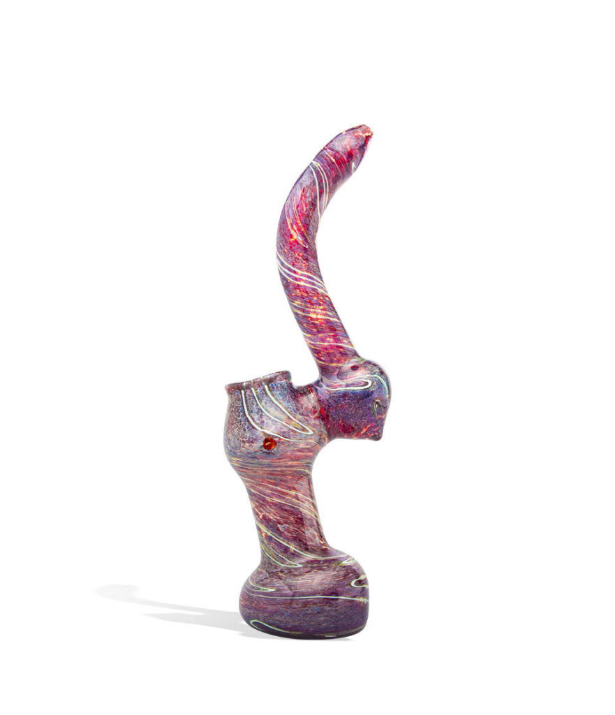 8 inch Colored Bubbler glass bubbler pipe on white background