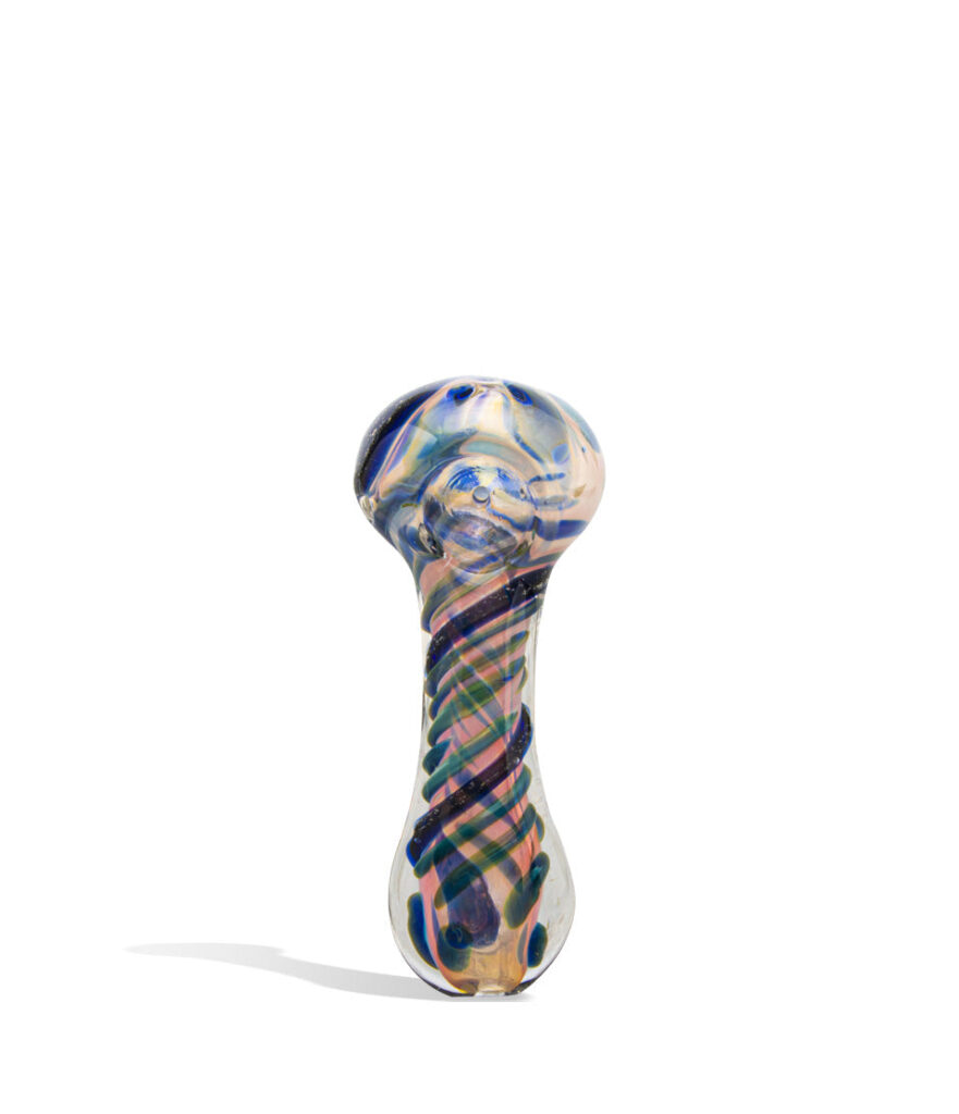 3 inch Gold Dicro Hand Pipe glass hand pipe on white background