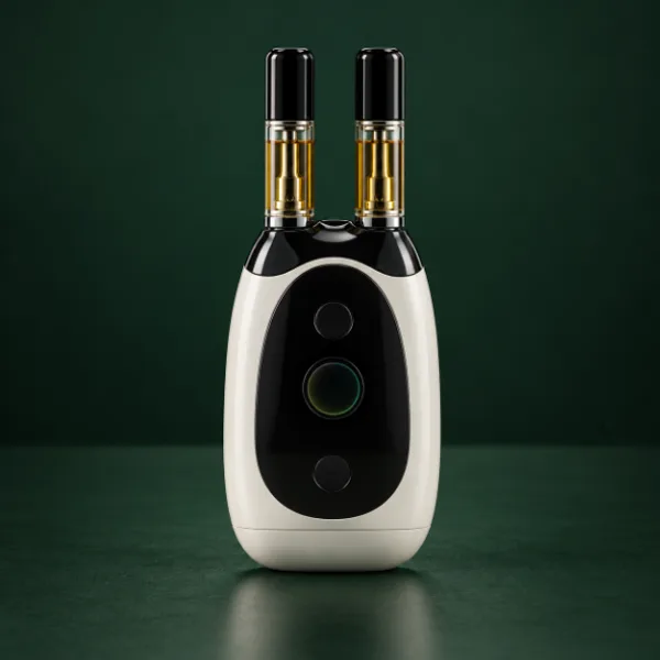 Yocan Dubb holding two 510 cartridges