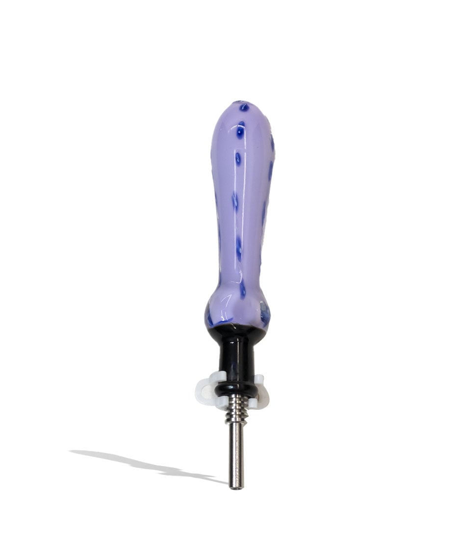 Black Topped and Milky Art Body Nectar Collector with 10mm Stainless Steel Tip nectar collector concentrate on white background