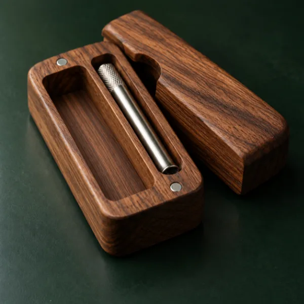 Open wooden dugout box with a metal one hitter in its slot