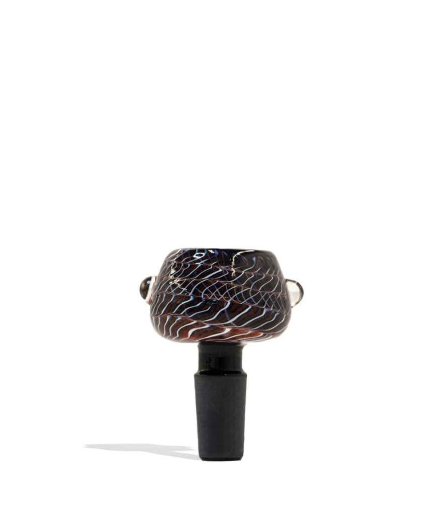 Colored Bowl with Black Ground Glass Joint glass bowl piece bong on white background