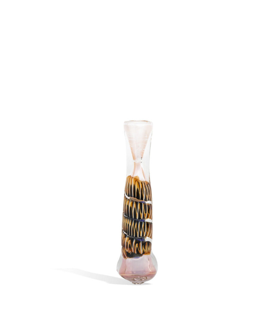 Double Glass Chillum glass chillum one hitter on white background