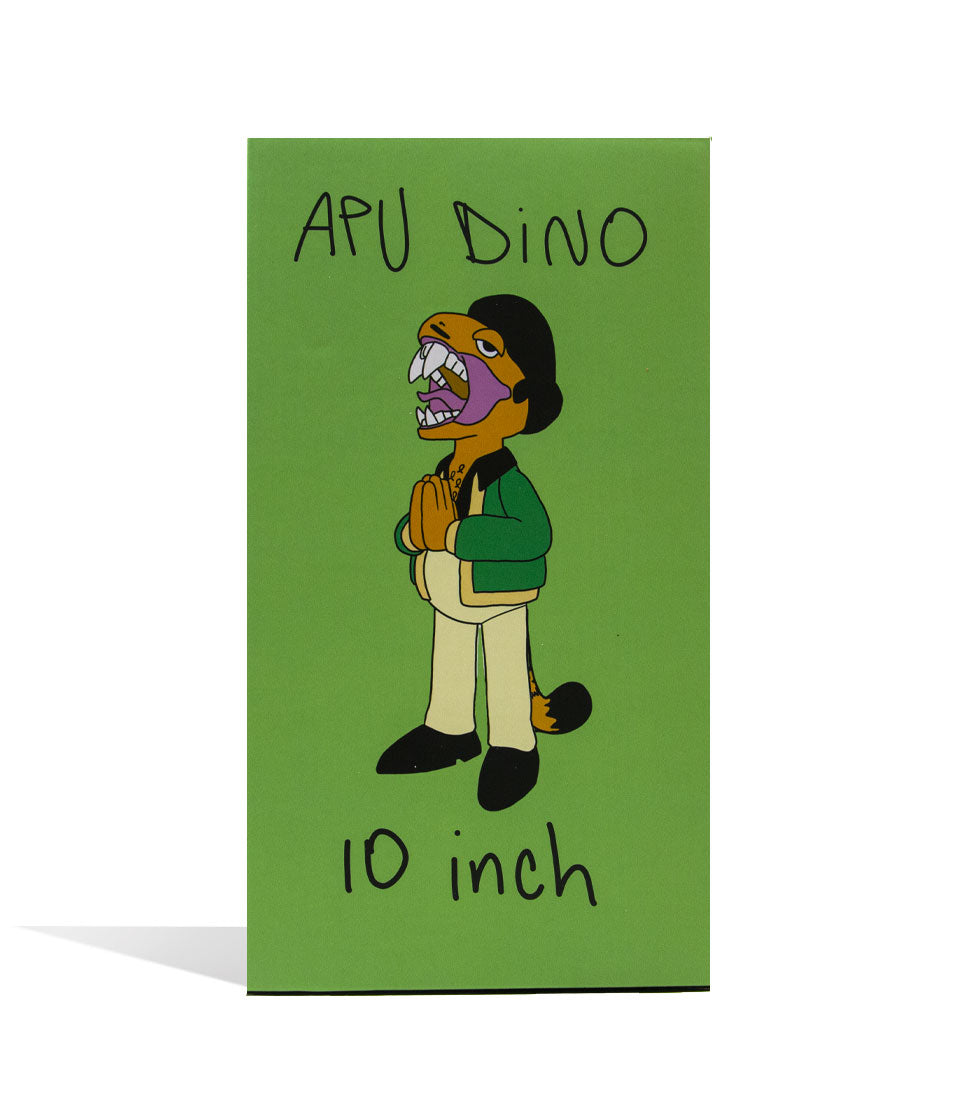 Elbo Glass Dino Apu Vinyl Figure packaging on white background