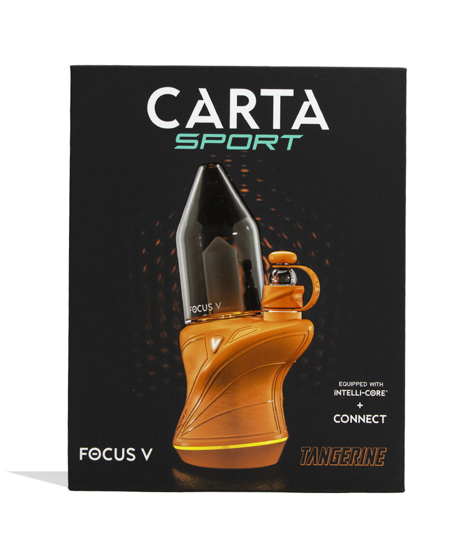 Tangerine Focus V Carta Sport Concentrate Vaporizer Packaging Front View on White Background