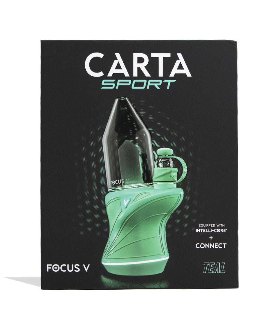 Teal Focus V Carta Sport Concentrate Vaporizer Packaging Front View on White Background