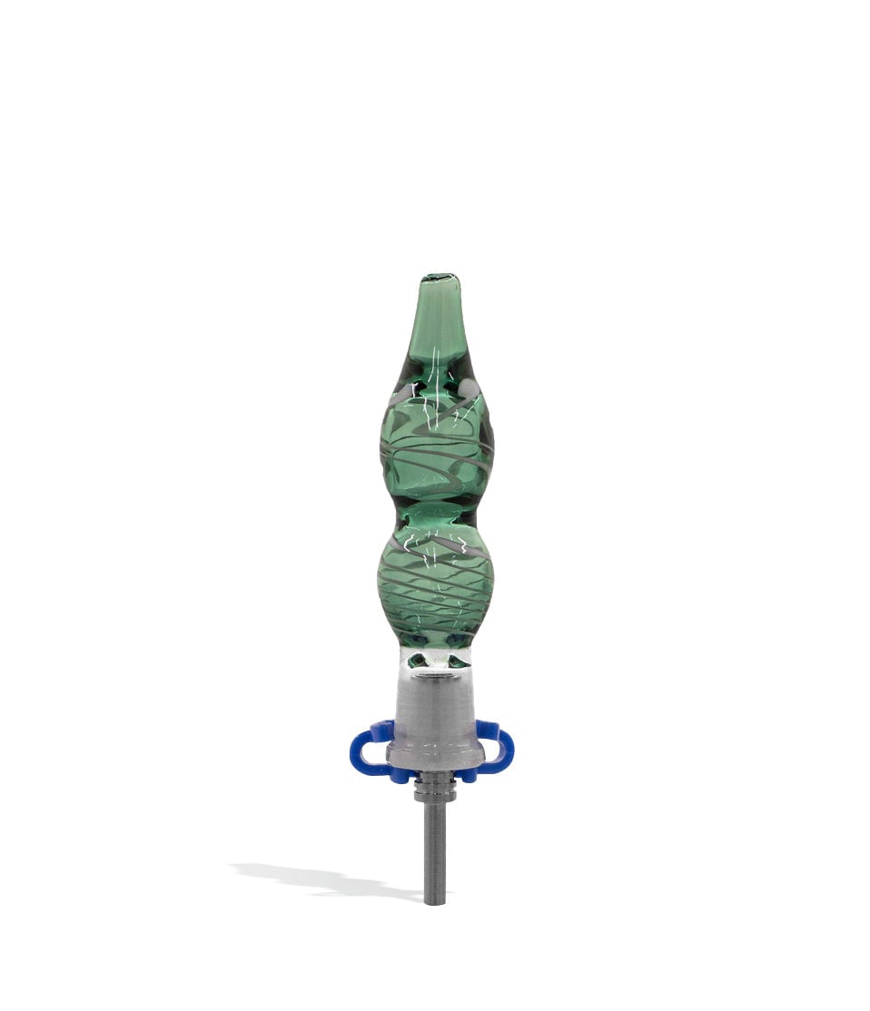 10mm Titanium Tipped Honey Straw with Colored Work and Clip nectar collector concentrate on white background