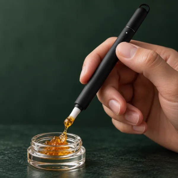 Lifting sticky concentrate with the Puffco Hot Knife ceramic tip