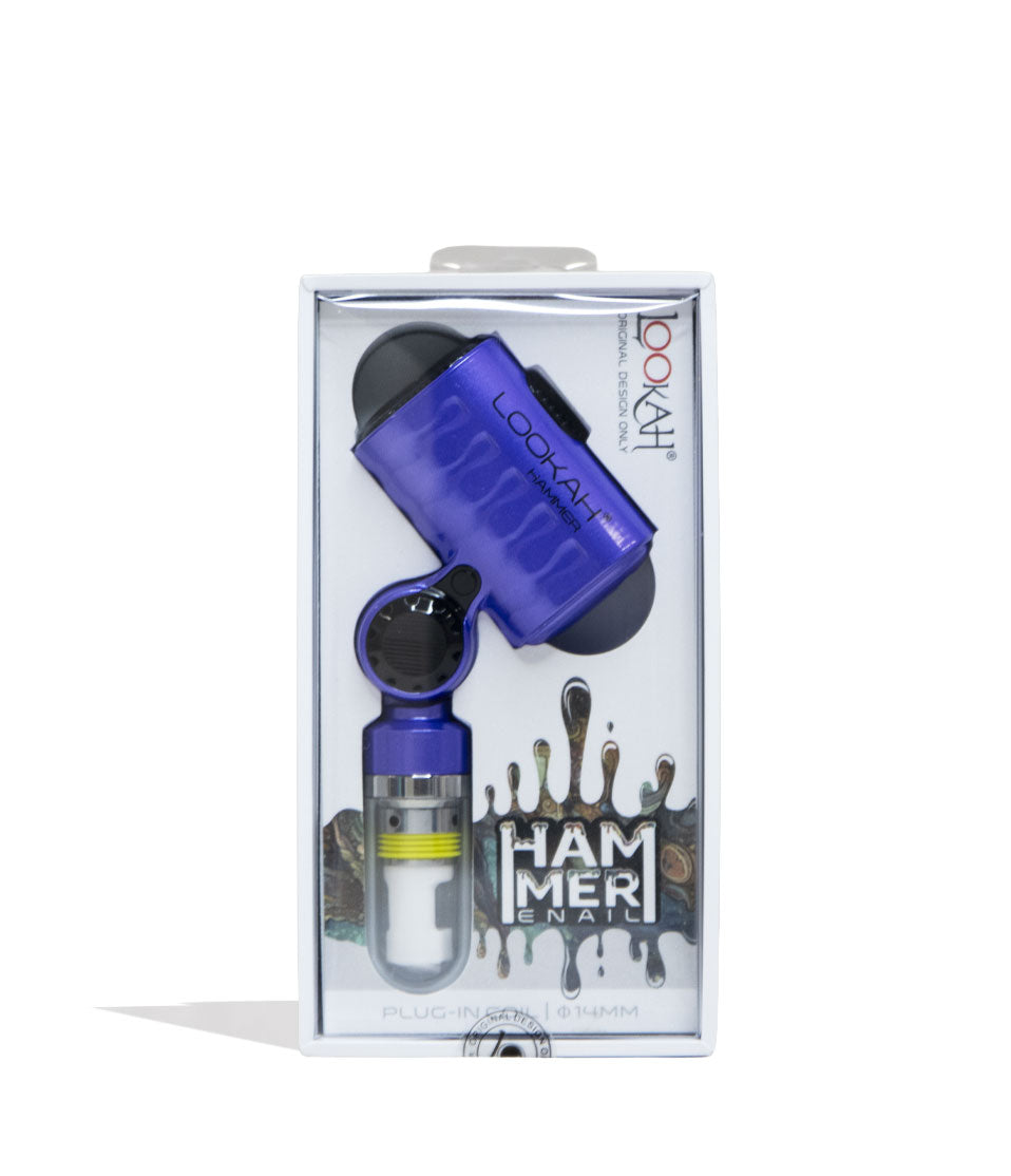 Purple Lookah Hammer Portable Enail Banger Packaging Front View on White Background