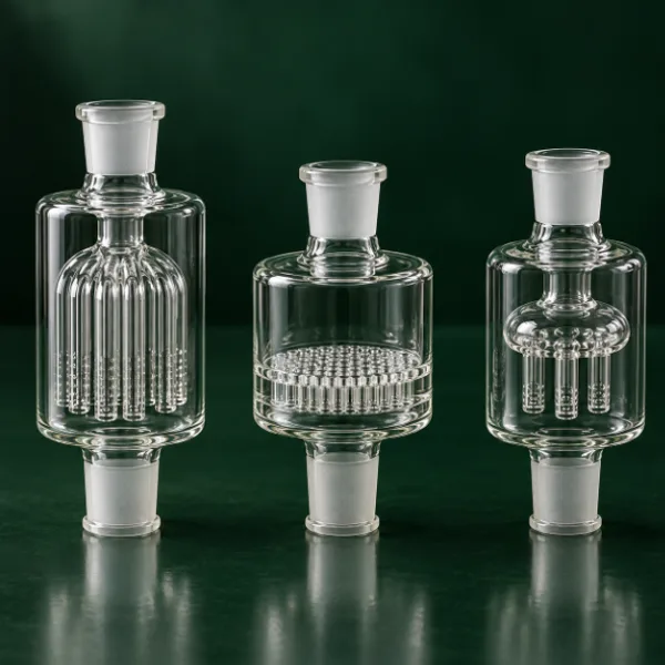 Three glass percolator styles: tree, honeycomb and showerhead