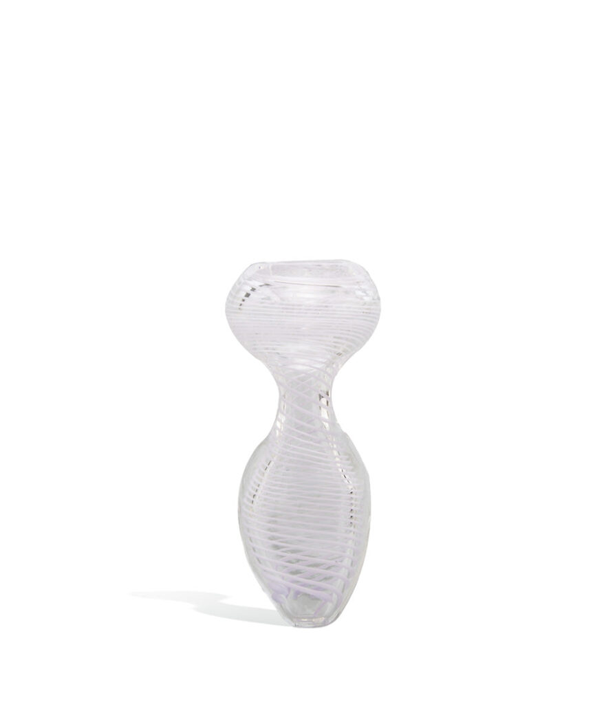 Pink and Purple Heavy Chillum glass chillum one hitter on white background