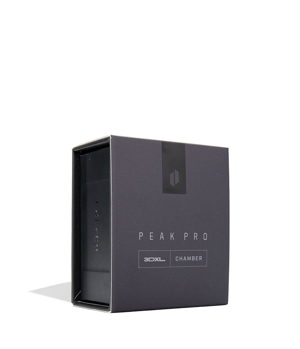 Puffco Peak Pro 3DXL Limited Edition Black Atomizer Packaging Front View on White Background