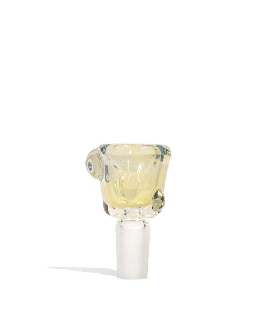Silver Fumed Bowl with 3 Marbles glass bowl piece bong on white background