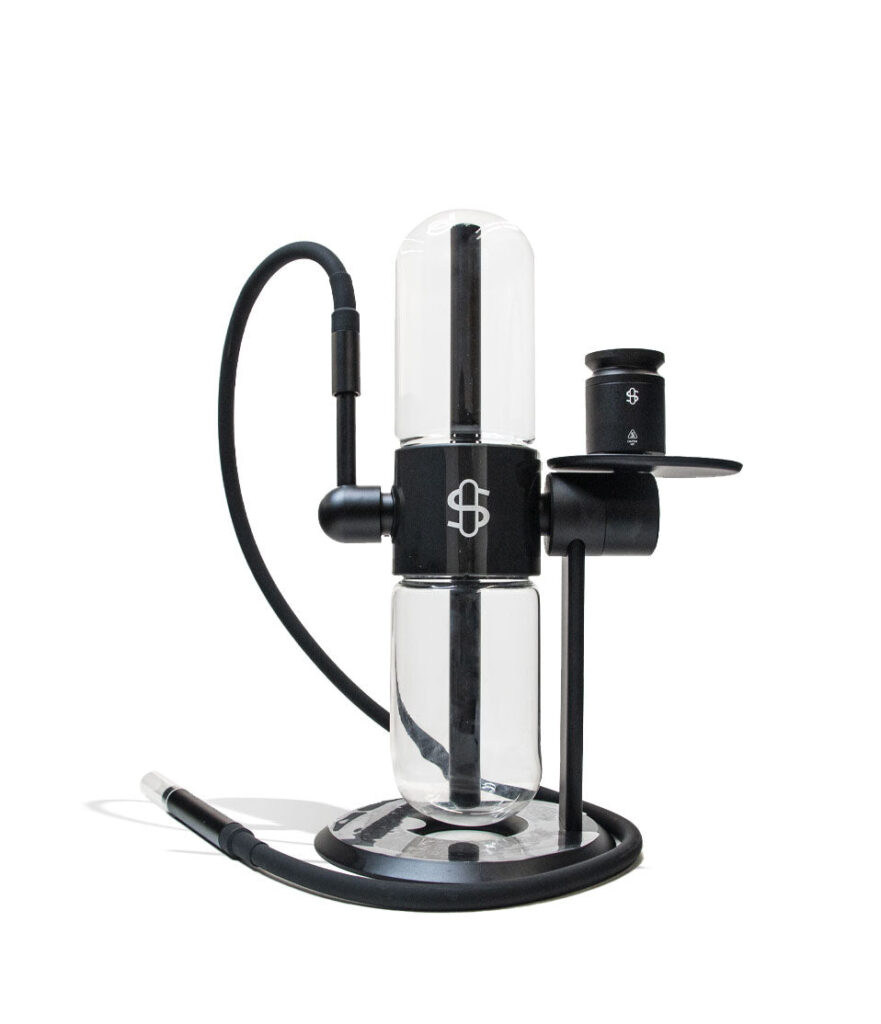 Stundenglass Black Gravity Infuser glass water pipe bong on white background