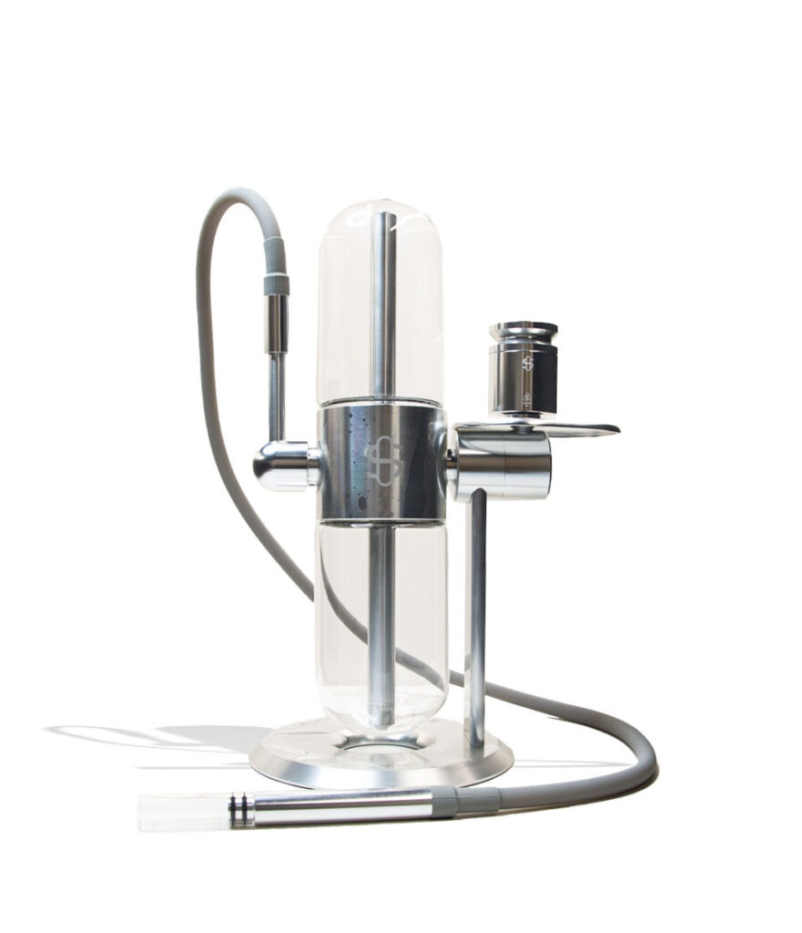 Stundenglass Polished Silver Gravity Infuser glass water pipe bong on white background