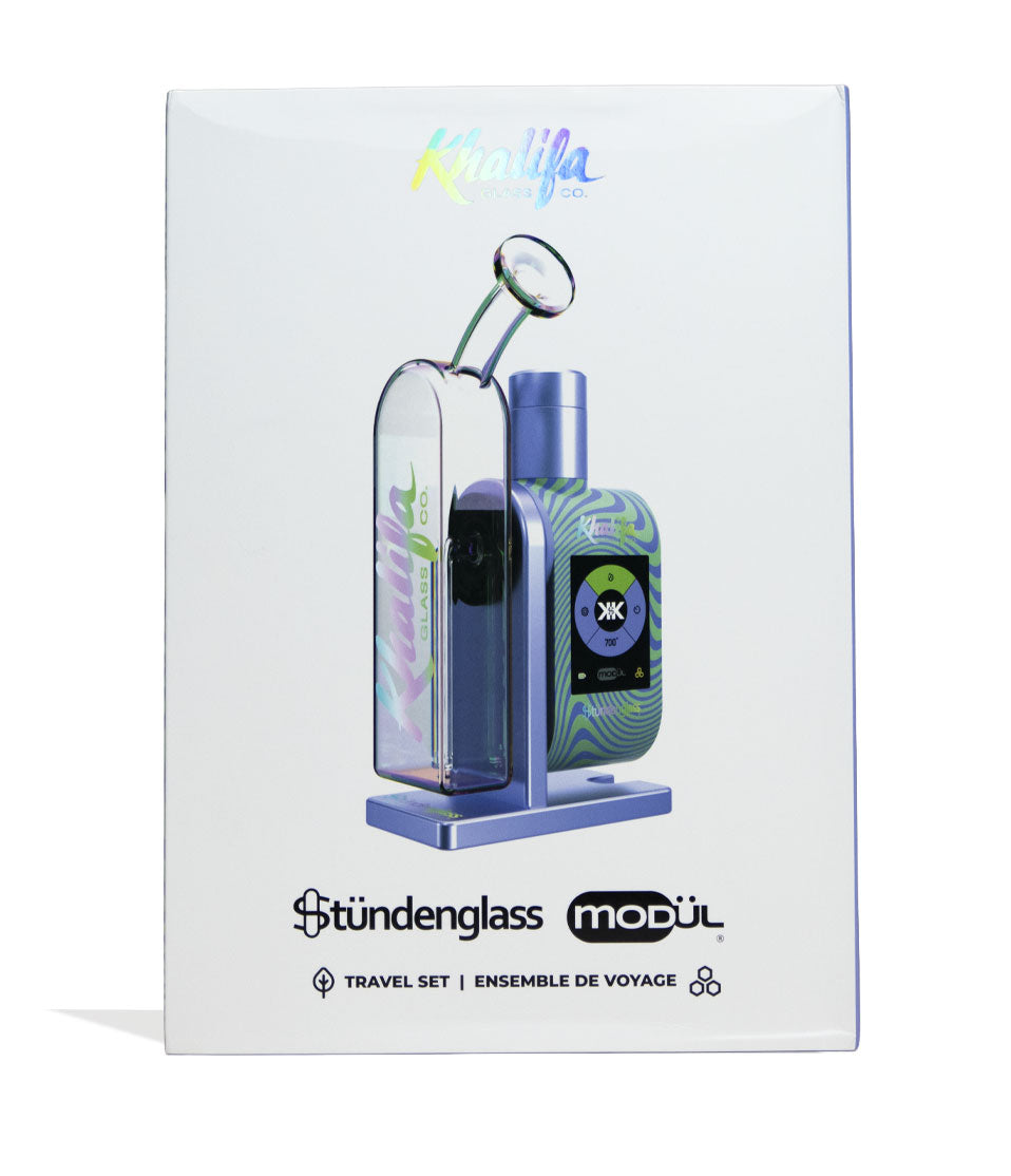 Stündenglass Wiz Khalifa Modul and Dok Deluxe Travel Set Packaging Front View on White Background