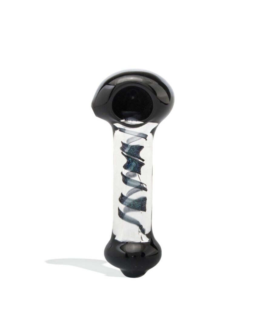 Swirl Dicro Hand Pipe glass hand pipe on white background