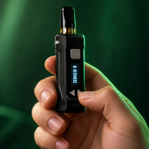 Adjusting voltage on the Yocan UNI Pro 2.0 with the front arrow buttons
