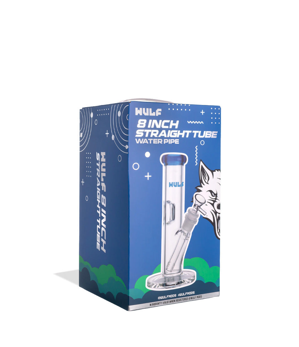Blue Wulf Mods 5mm 8inch Straight Water Pipe Angle View on White Background