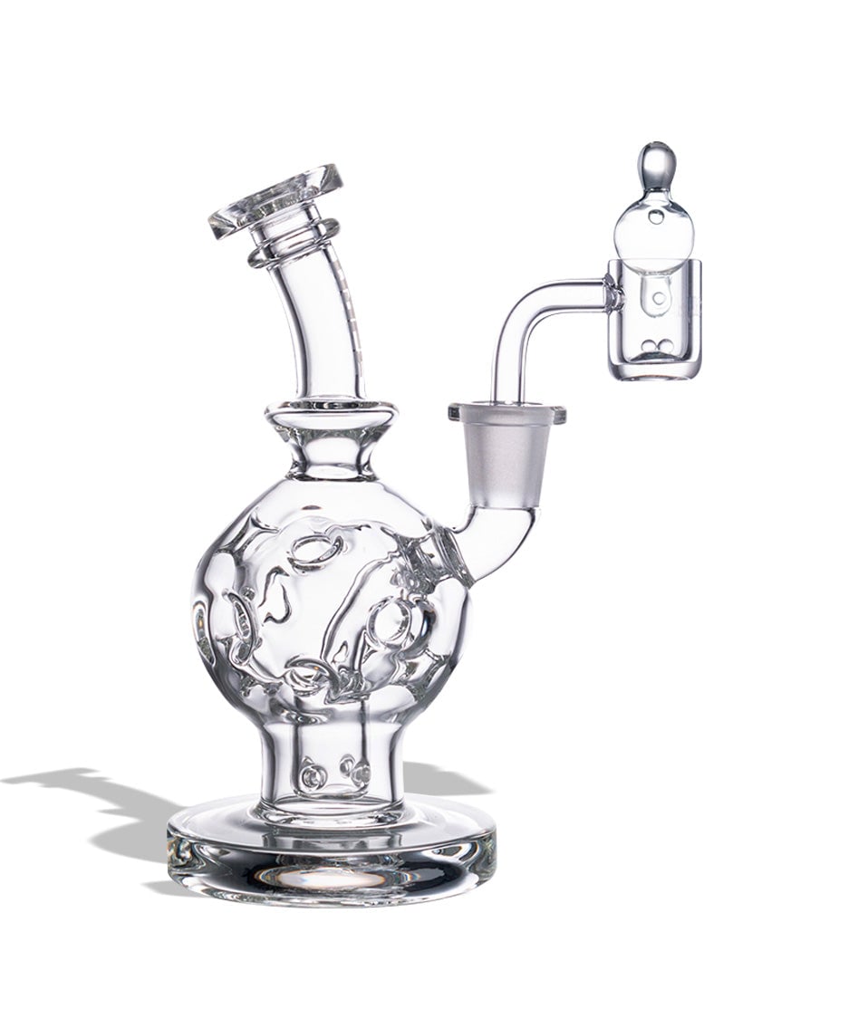 Wulf Mods Atom 14mm Dab Rig with Quartz Banger glass dab rig concentrate pipe on white background
