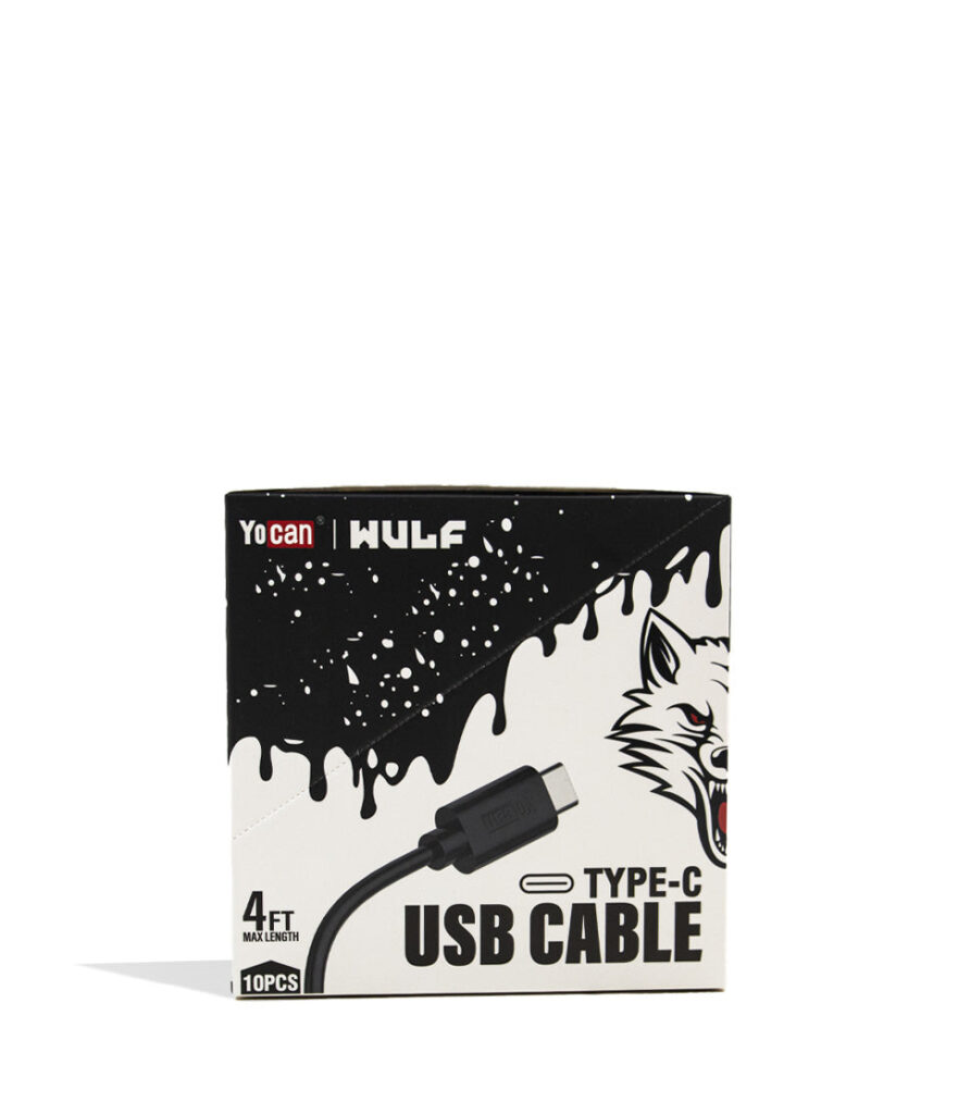 Wulf Mods USB Type C Charging Cable 10pk 510 cartridge battery vape pen on white background