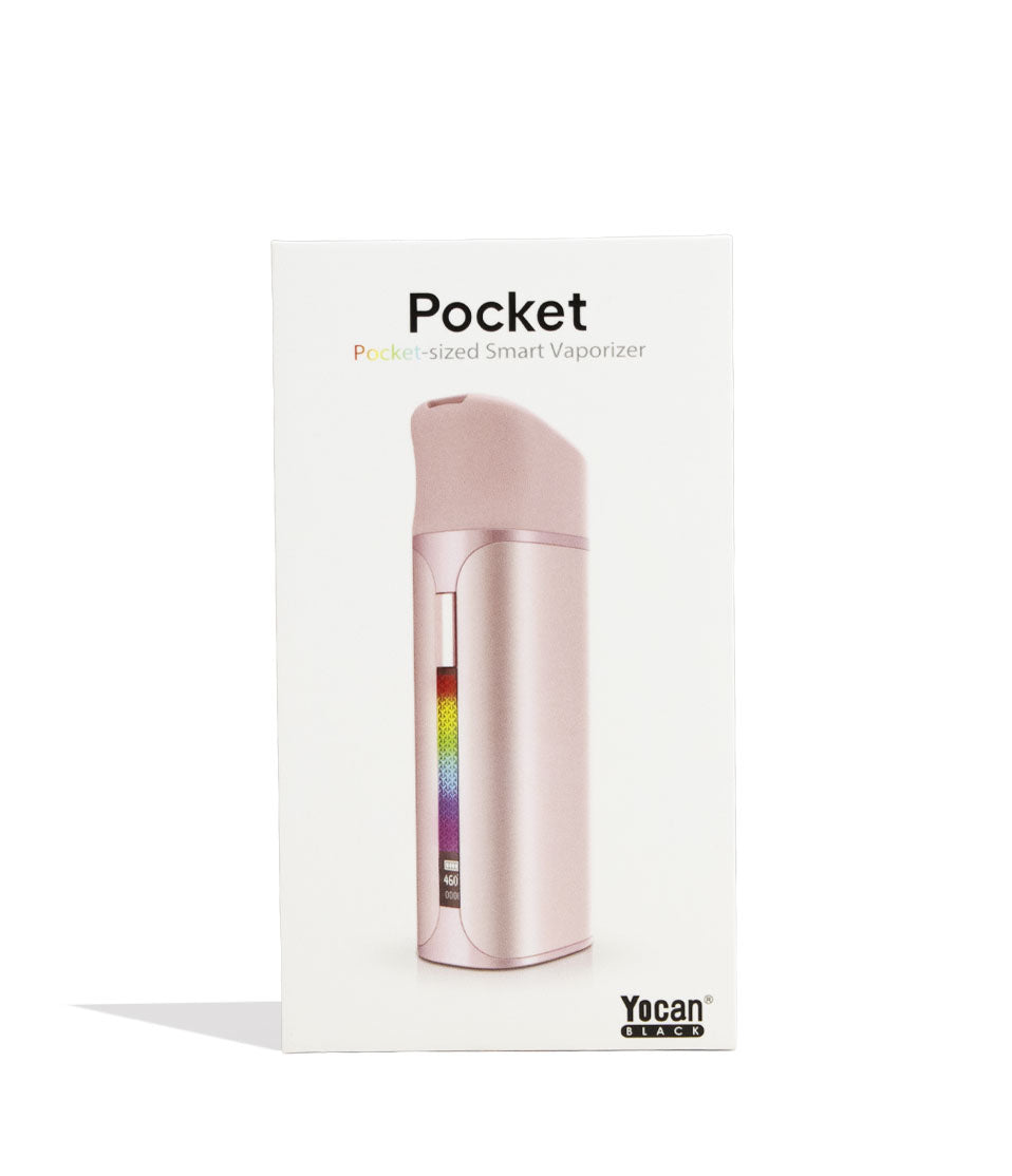 Pink Yocan Black Pocket Concentrate Vaporizer Packaging Front View on White Background