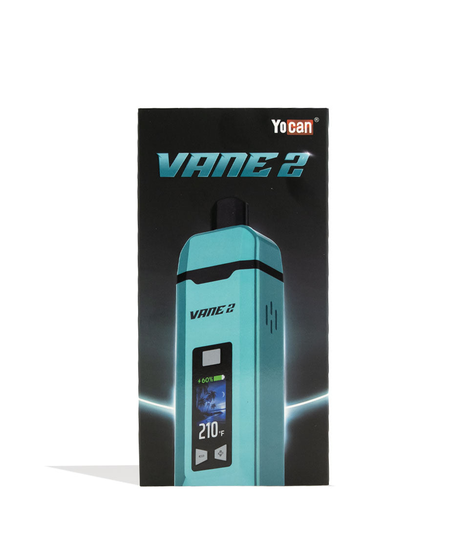 Yocan Vane 2 Portable Dry Herb Vaporizer Green box front view with white background